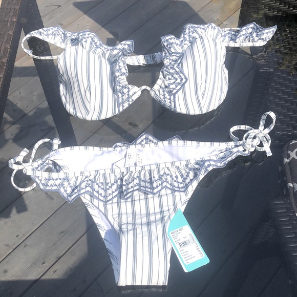 Seafolly Other - NWT Seafolly Sea Stripe Brazilian 2pc swimsuit sz8